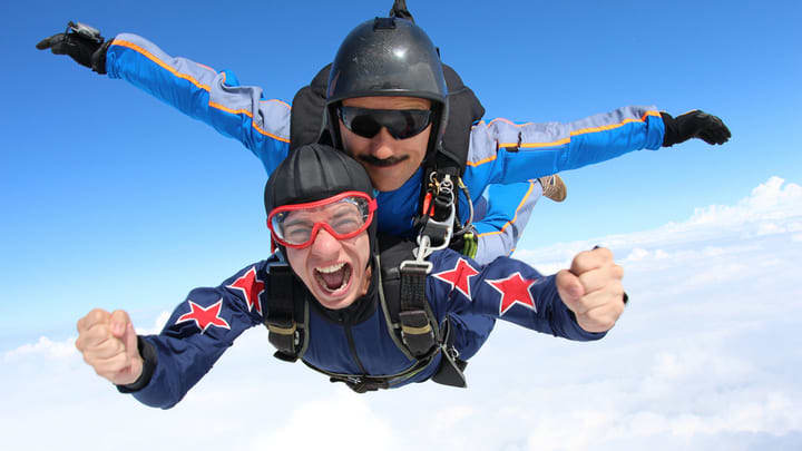 Image of Adventure, Adult, Male, Man, Person, Skydiving, 