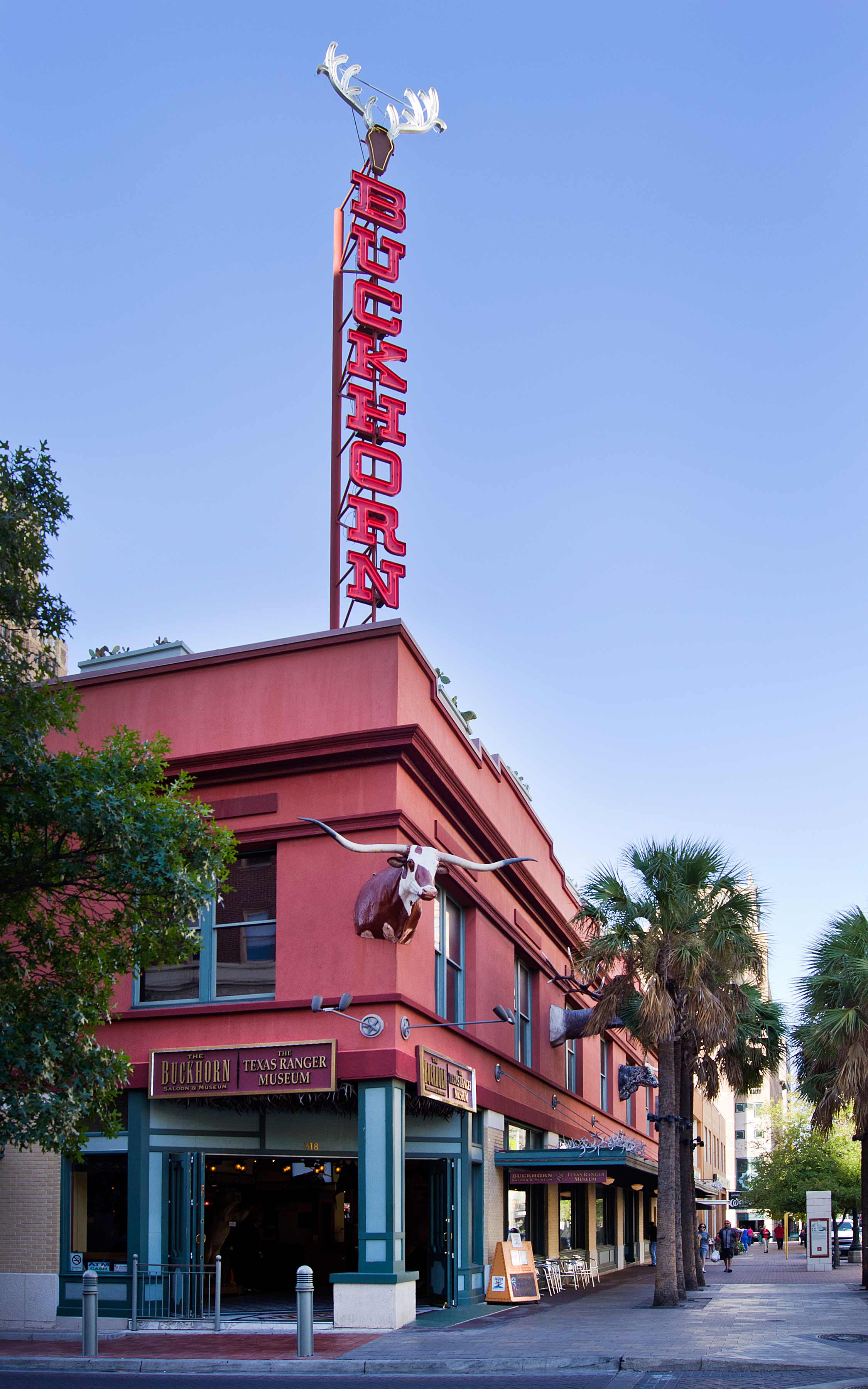 Image of City, Road, Street, Urban, Hotel, Tree, Person, Cow, 