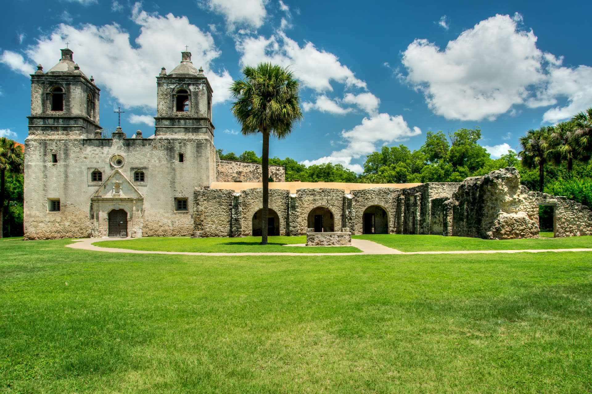 Image of Grass, Building, House, Housing, Villa, Lawn, Castle, Fortress, Nature, Outdoors, Park, Hacienda, 