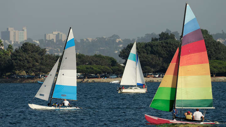 Image of Boat, Sailboat, Vehicle, Water, Boating, Water Sports, Person, Boat Racing, 