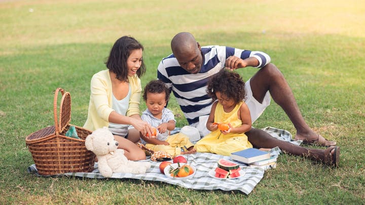 Image of People, Person, Fun, Teddy Bear, Boy, Child, Male, Adult, Female, Woman, Baby, Shorts, 