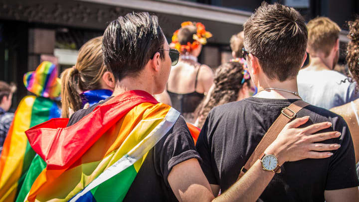 Image of Parade, Person, Adult, Male, Man, Pride Parade, 