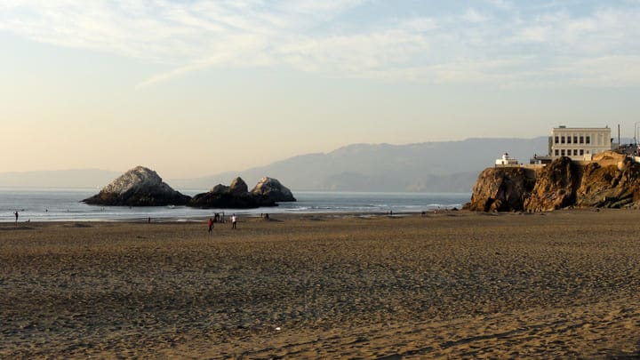 Image of Landscape, Nature, Outdoors, Scenery, Beach, Coast, Sea, Shoreline, Water, Land, Sky, Promontory, Horizon,