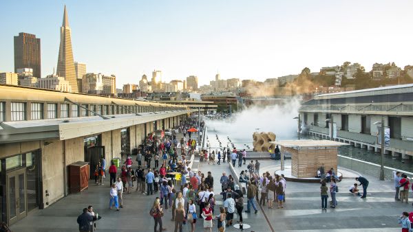 Image of City, Urban, Road, Street, Water, Waterfront, Person, People, Handbag, 