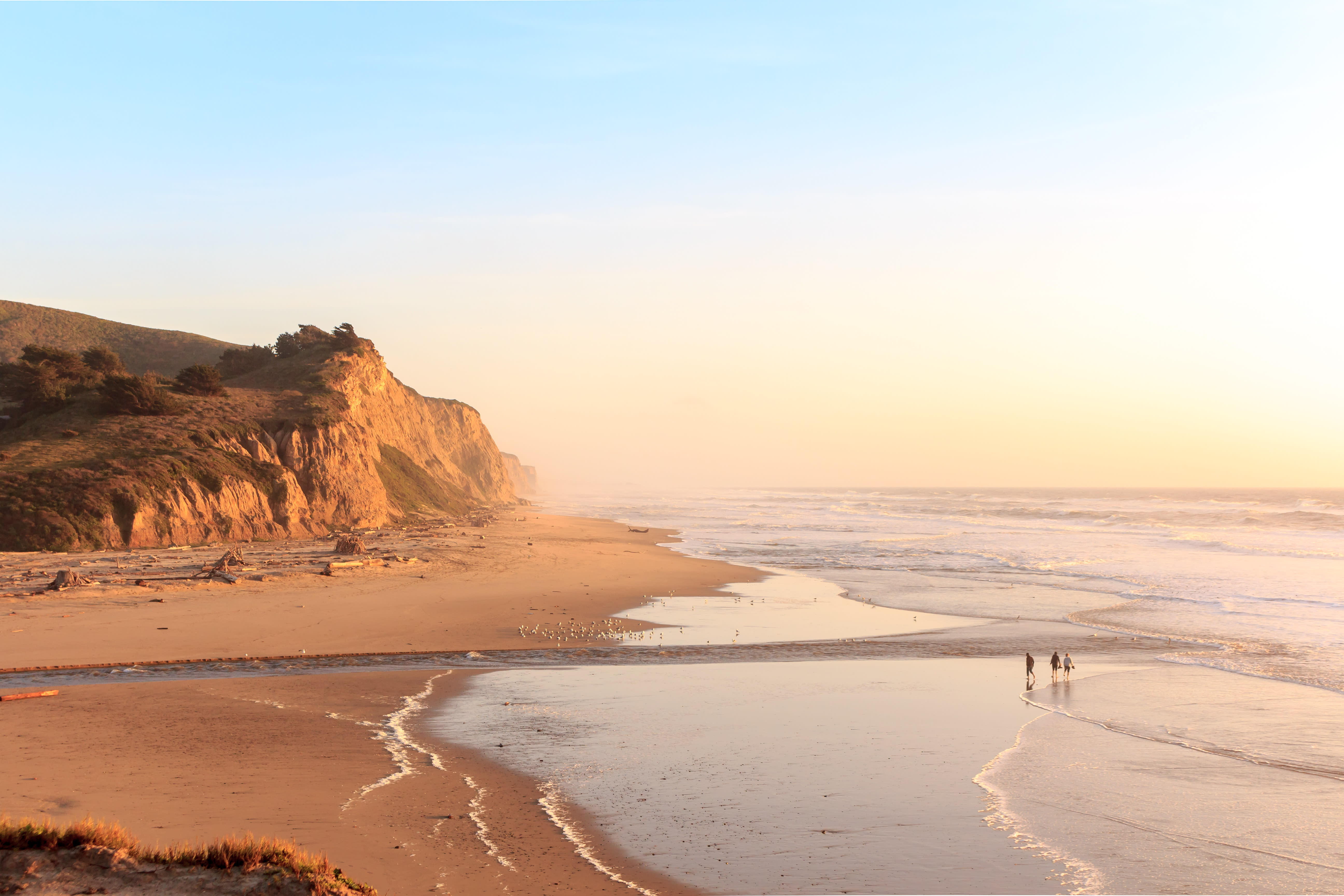 Image of Nature, Outdoors, Promontory, Water, Beach, Coast, Sea, Shoreline, Scenery, Person, Sky, Horizon, 