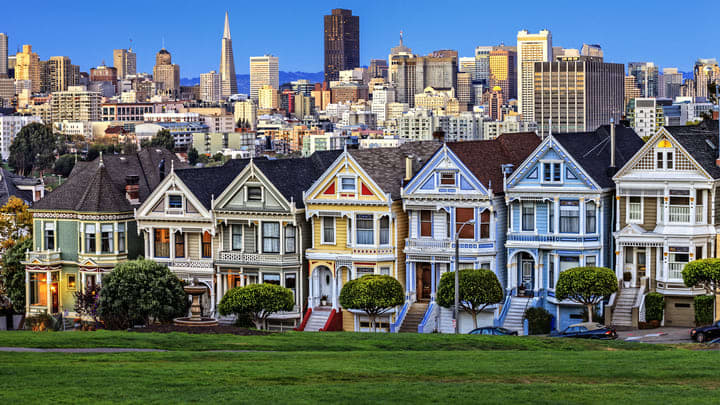 Image of Housing, Cityscape, Urban, House, Car, Plant,