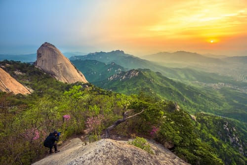 Image of Adventure, Hiking, Nature, Outdoors, Person, Landscape, Scenery, Wilderness, Rock, Slope, Sky, Mountain, Mountain Range, Peak, Bag, Vegetation, Photography, Path, 