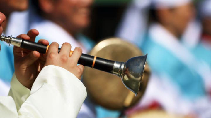 Image of Boy, Child, Male, Person, Musical Instrument, Finger, Hand, 