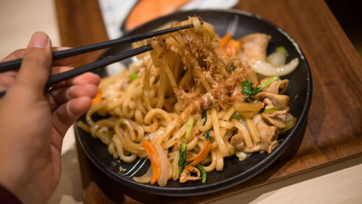 Image of Dining Table, Baby, Person, Food, Chopsticks, 