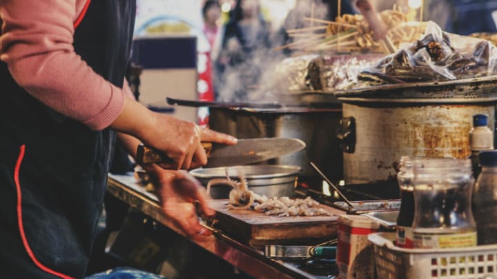 Image of Adult, Male, Man, Person, Cooking Pan, Cookware, Knife, 