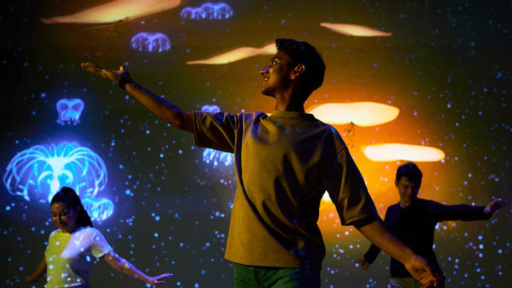 Image of Adult, Male, Man, Person, Child, Female, Girl, Dancing, Lighting,