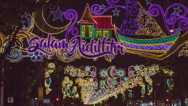 Image of Carnival, Crowd, Mardi Gras, Parade, Lighting, Urban,