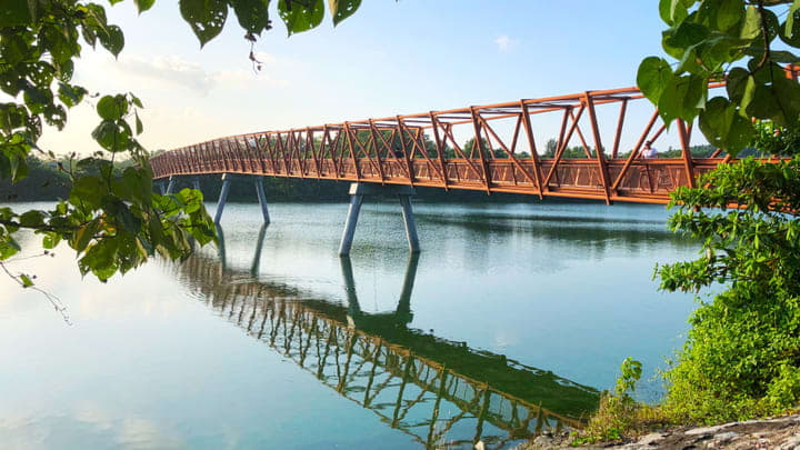 Image of Nature, Outdoors, Scenery, Landscape, Arch, Person, Bridge, 