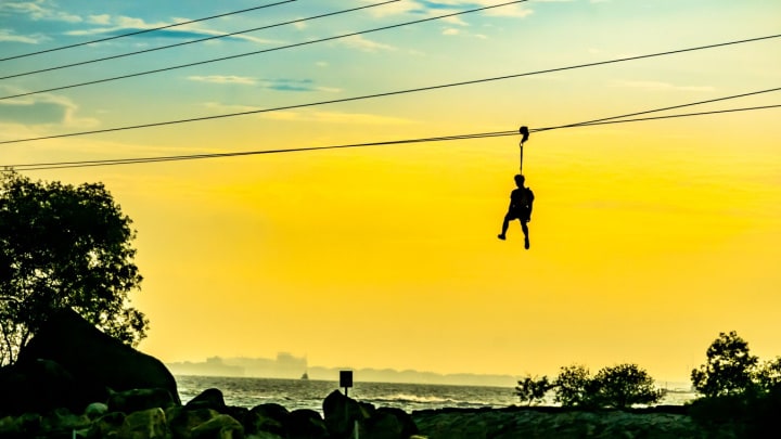 Image of Silhouette, Person, Outdoors, Adventure,