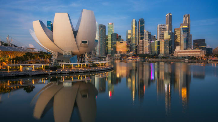 Image of City, Metropolis, Urban, Cityscape, High Rise, Water, Waterfront, Nature, Outdoors, Scenery, Office Building, Landscape, Downtown, Skyscraper,