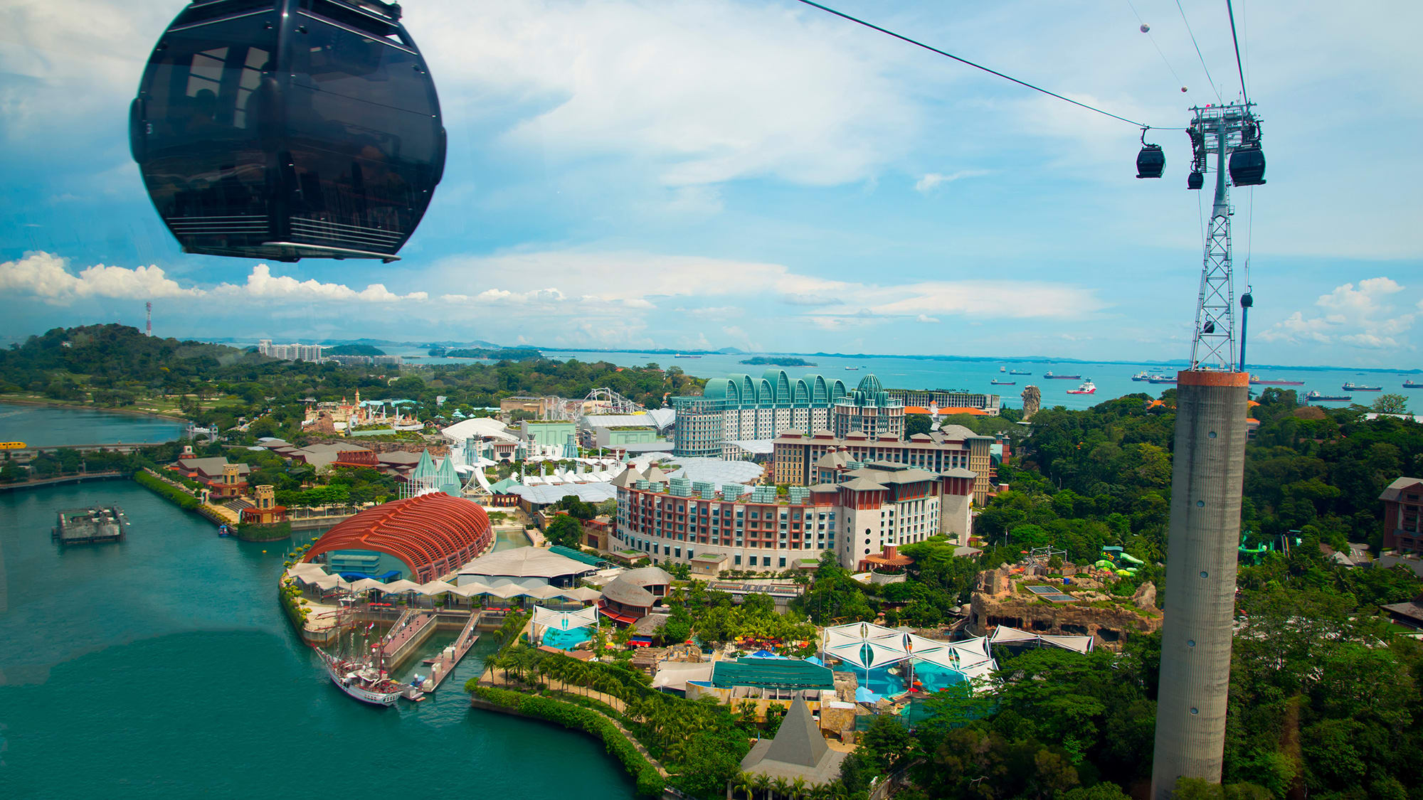 Image of City, Boat, Vehicle, Cable Car, Building, Cityscape, Urban, Outdoors, 