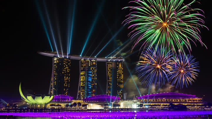 Image of Fireworks, Lighting, City, Urban, Light,