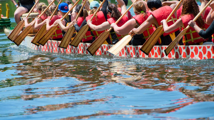 Image of Water, Boat, Boat Racing, Vehicle, Child, Female, Girl, Person, Boy, Male, 