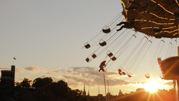 Image of Nature, Outdoors, Sky, Person, Child, Female, Girl, Sunlight, Amusement Park, 