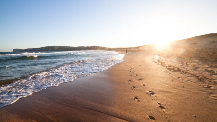 Image of Beach, Coast, Nature, Outdoors, Sea, Shoreline, Water, Sky, Scenery, Soil, 