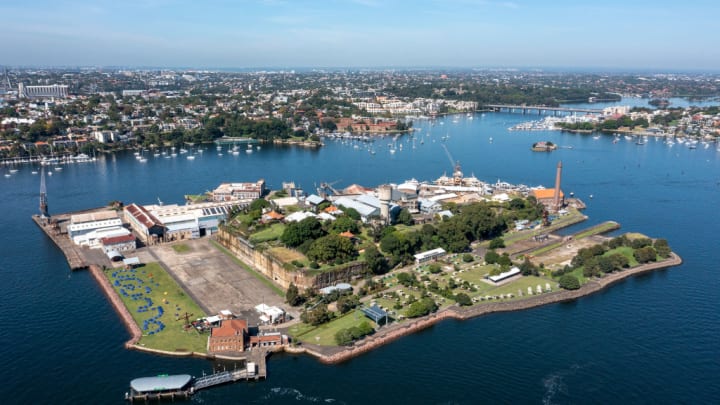 Image of Water, Waterfront, Nature, Outdoors, Sea, Land, Building, Coast, Shoreline, Castle, Fortress, 