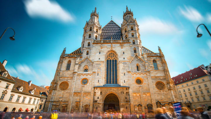 Image of Arch, Gothic Arch, Cathedral, Church, Person, 