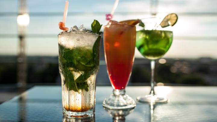 Image of Alcohol, Beverage, Cocktail, Mojito, Herbs, Mint, Soda, 