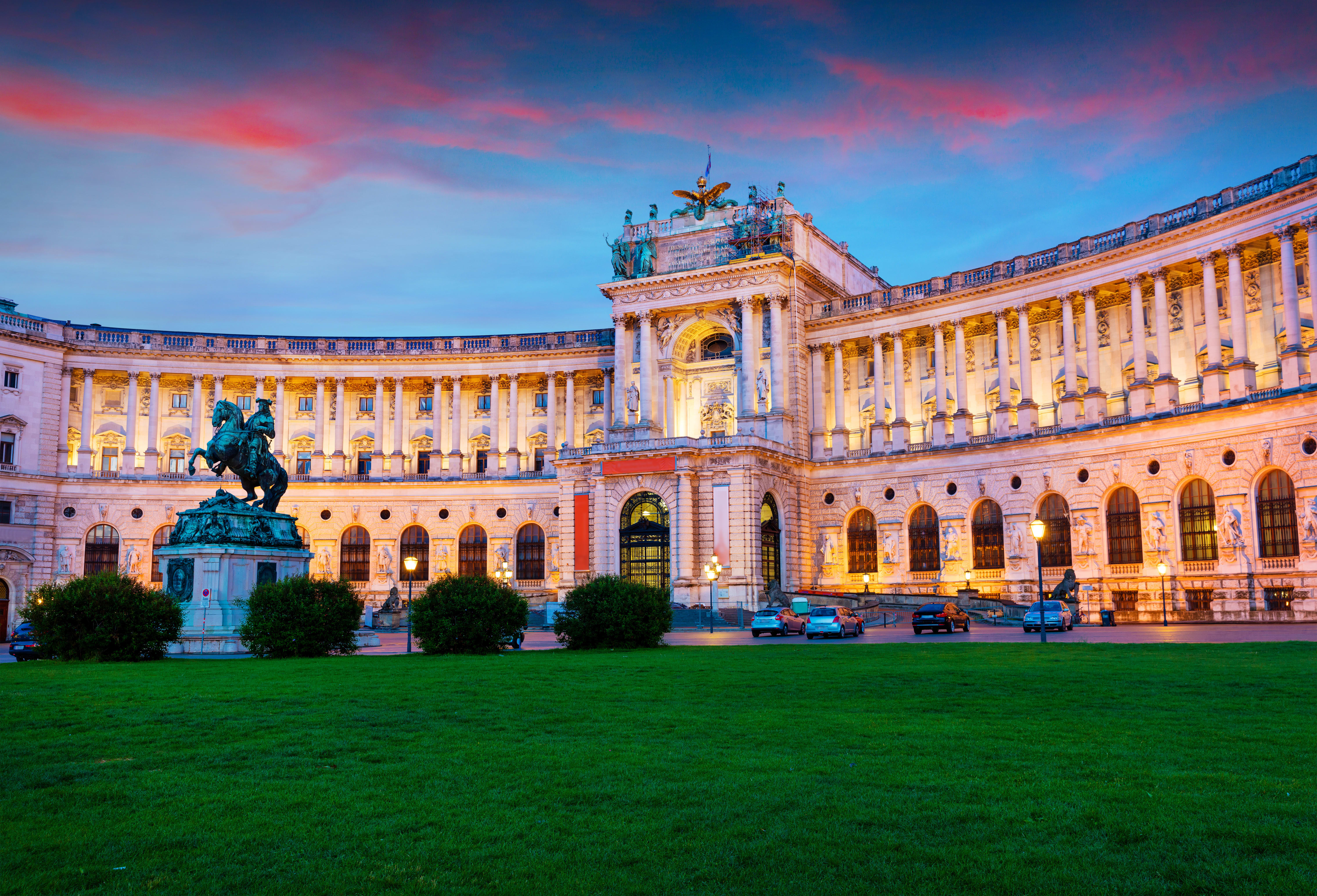 Image of Building, Grass, Plant, Campus, Lawn, Parliament, Car, 