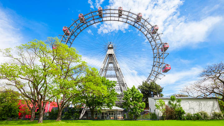 Image of Amusement Park, Fun, Grass, Ferris Wheel, 