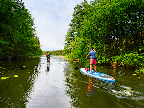 Kayakers in Stockholm city center.