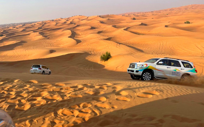 Dubai Morning Desert Safari with Dune Bashing and Sandboarding