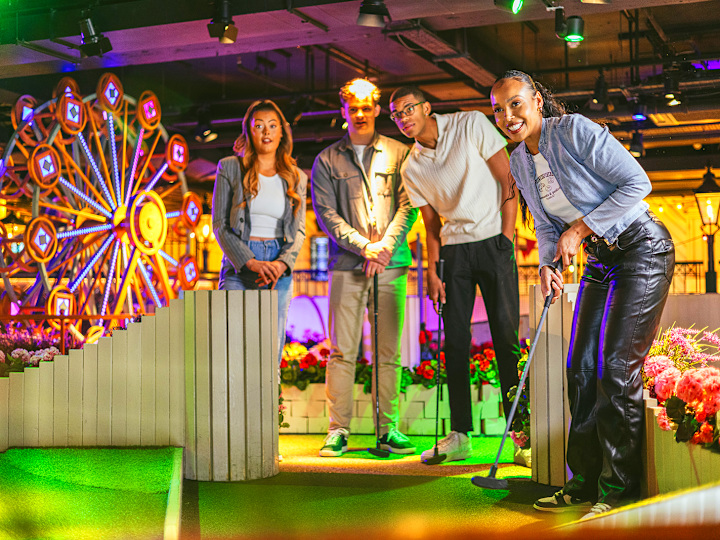The helter skelter course at Swingers West End.