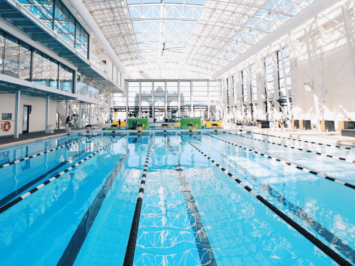 The swimming pool at Plunge San Diego.