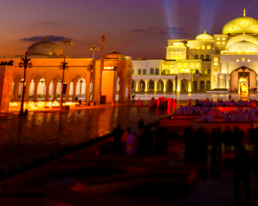 Qasr Al Watan lit up