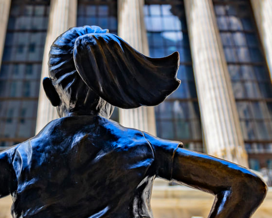 The Fearless Girl statue outside the New York Stock Exchange.