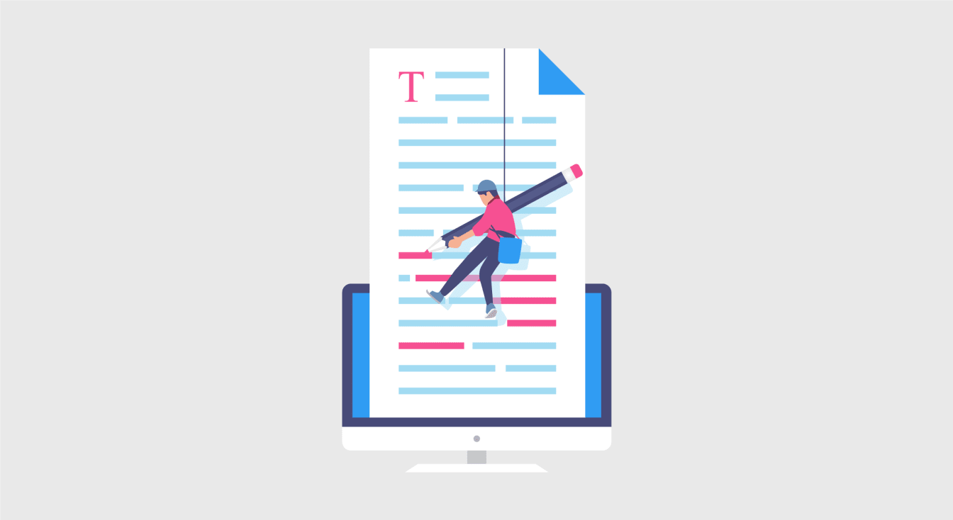 A professional copywriter drafting persuasive marketing copy for a business