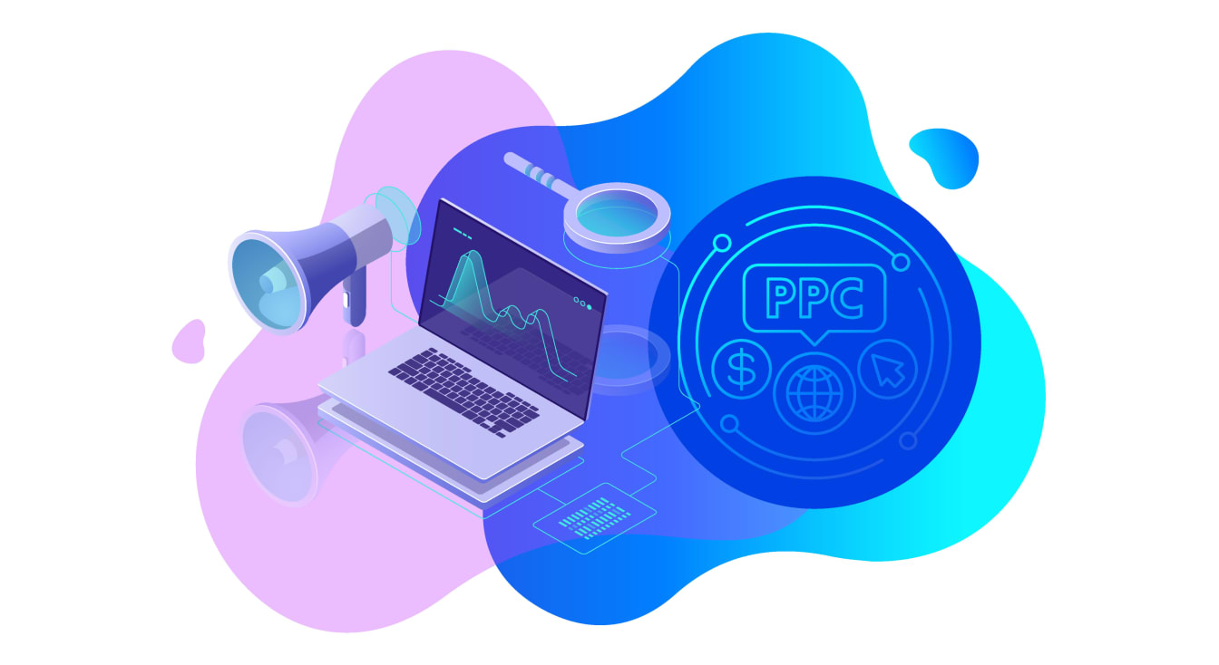 A pay-per-click campaign dashboard tracking ad spend, clicks, and return on investment