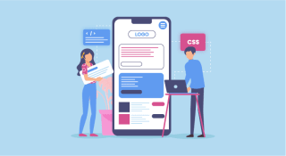 A development team building a custom mobile app for a business, from wireframes to launch