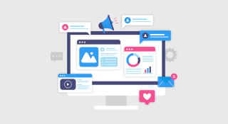 Marketing team reviewing digital campaign performance across search, social, and email
