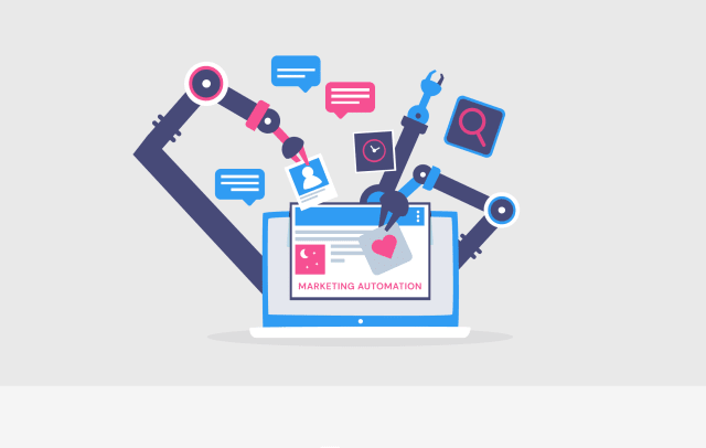 Automated marketing workflows nurturing leads and scoring them for the sales team