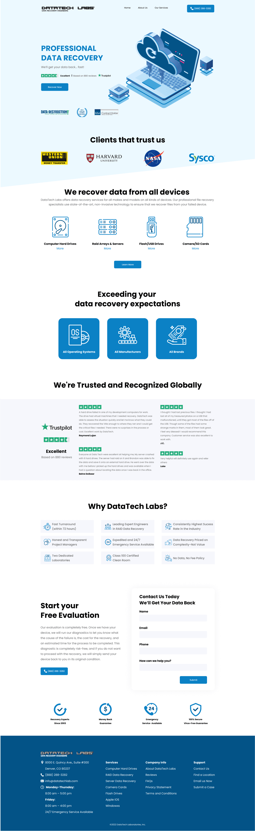 Data Tech Labs Landing Page