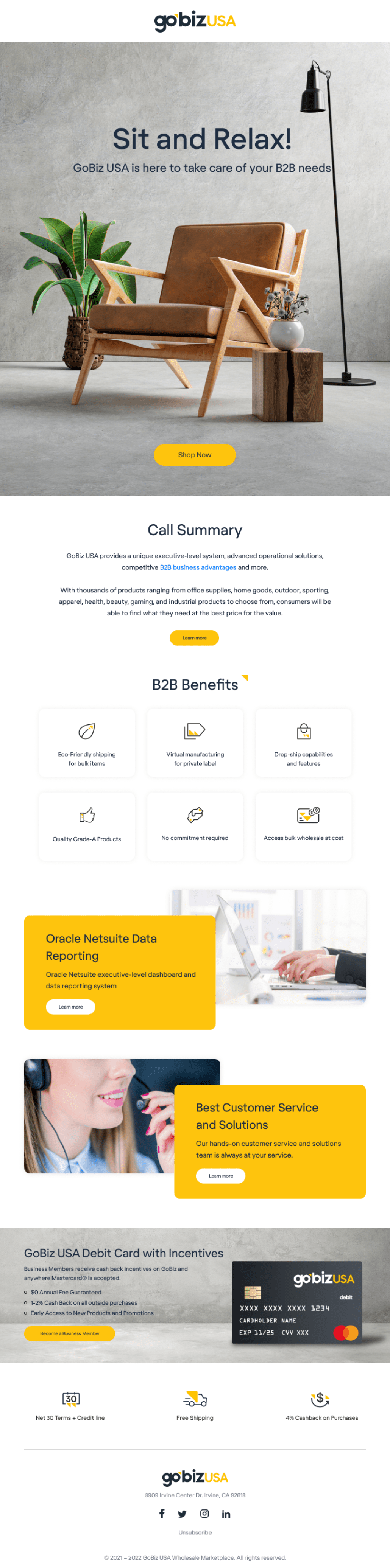 GoBiz USA Email Campaign Design - Newsletter Template