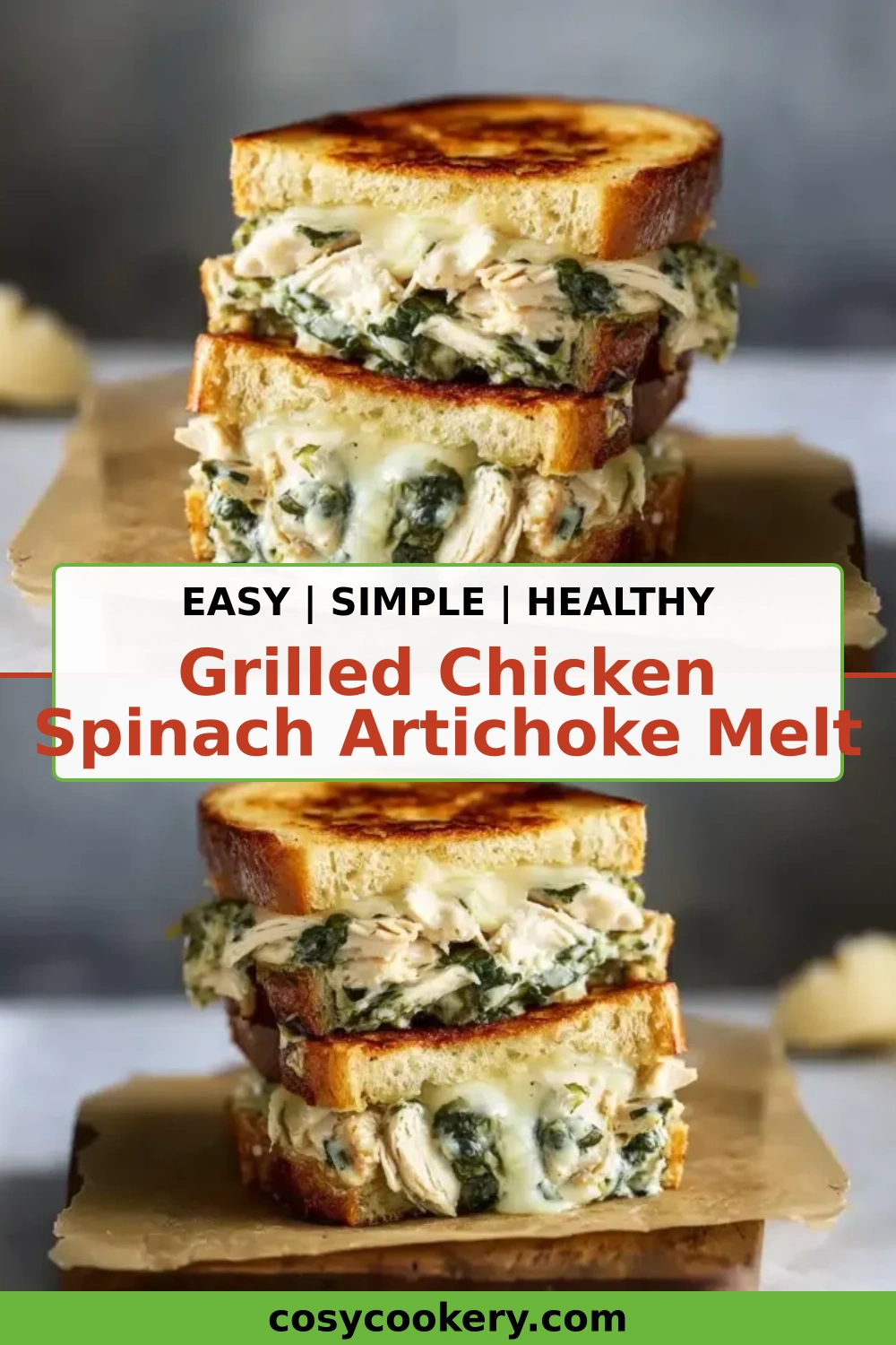 Grilled Chicken Spinach Artichoke Melt