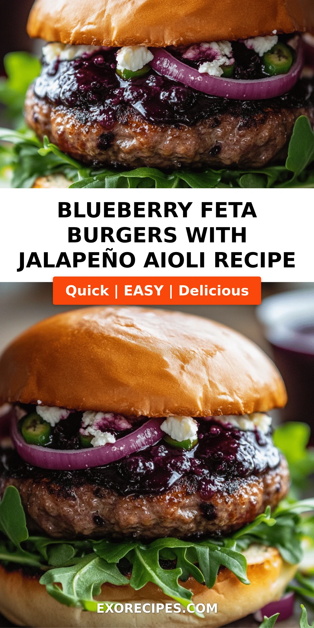 Blueberry Feta Burgers with Jalapeño Aioli That Balance Sweet and Savory