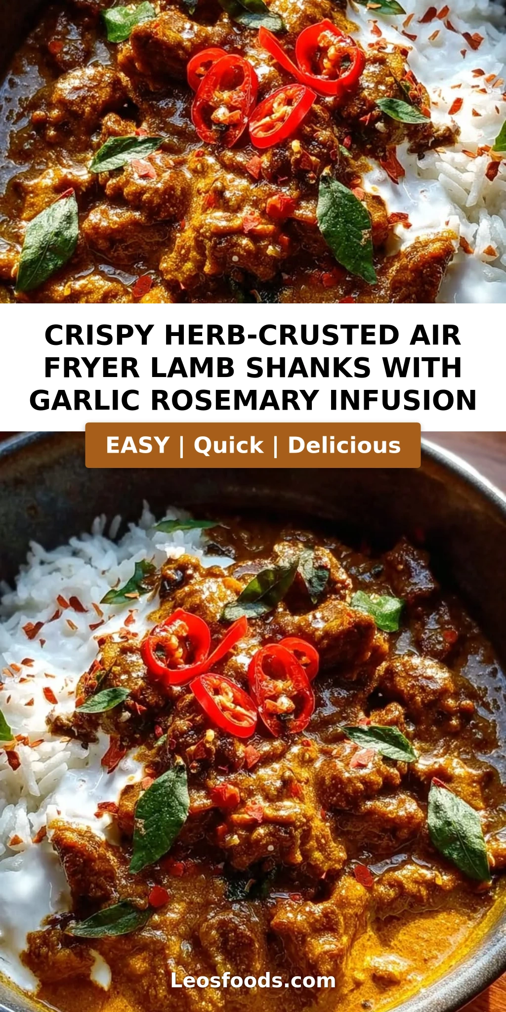 Crispy Herb-Crusted Air Fryer Lamb Shanks with Garlic Rosemary Infusion
