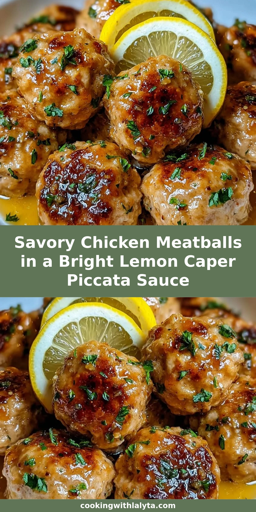 Savory Chicken Meatballs in a Bright Lemon Caper Piccata Sauce