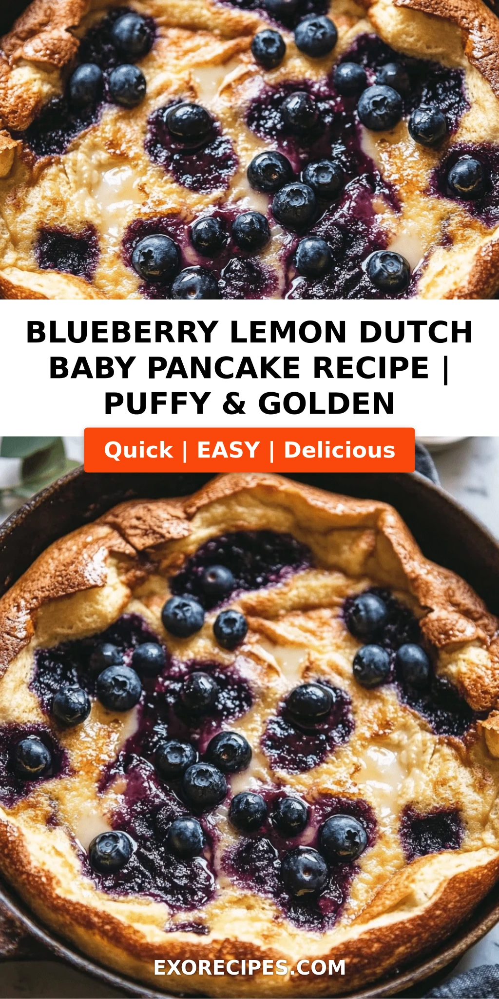 Blueberry Lemon Dutch Baby Pancake