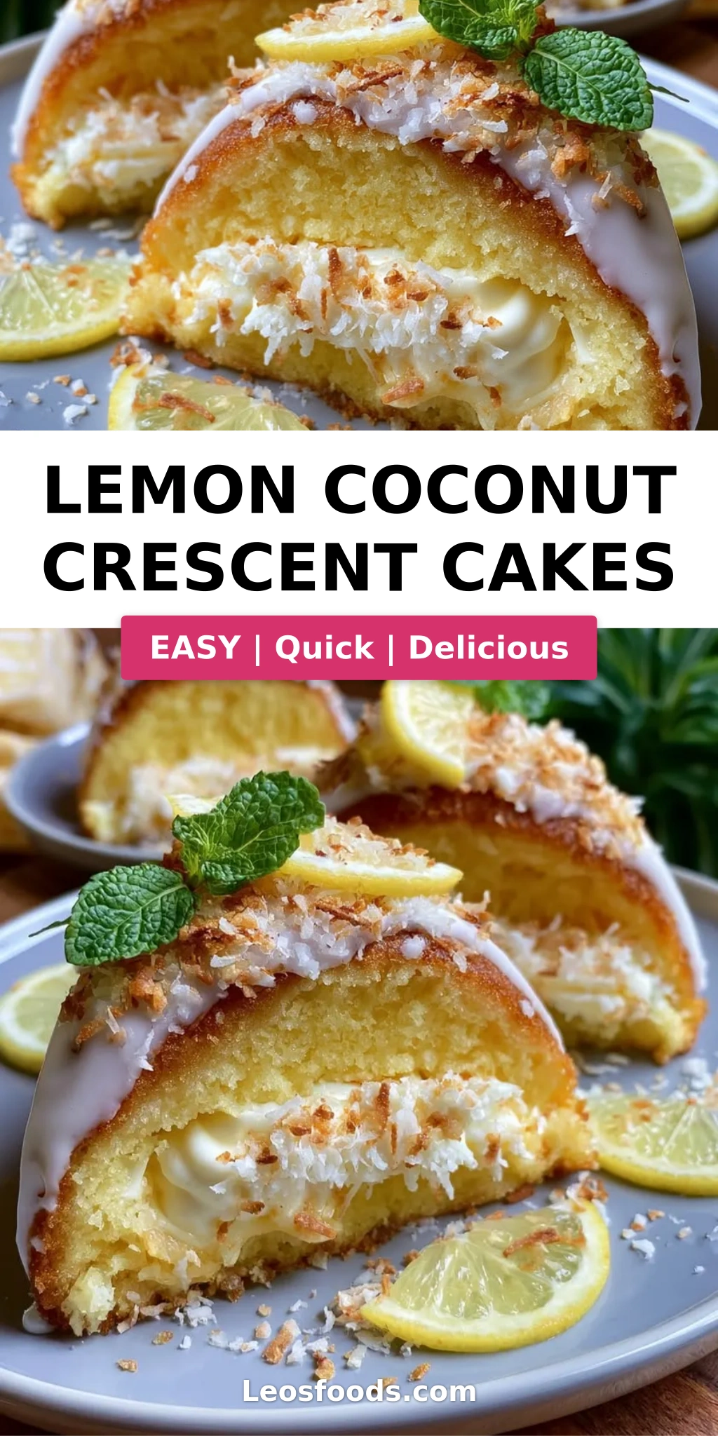 Lemon Coconut Crescent Cakes