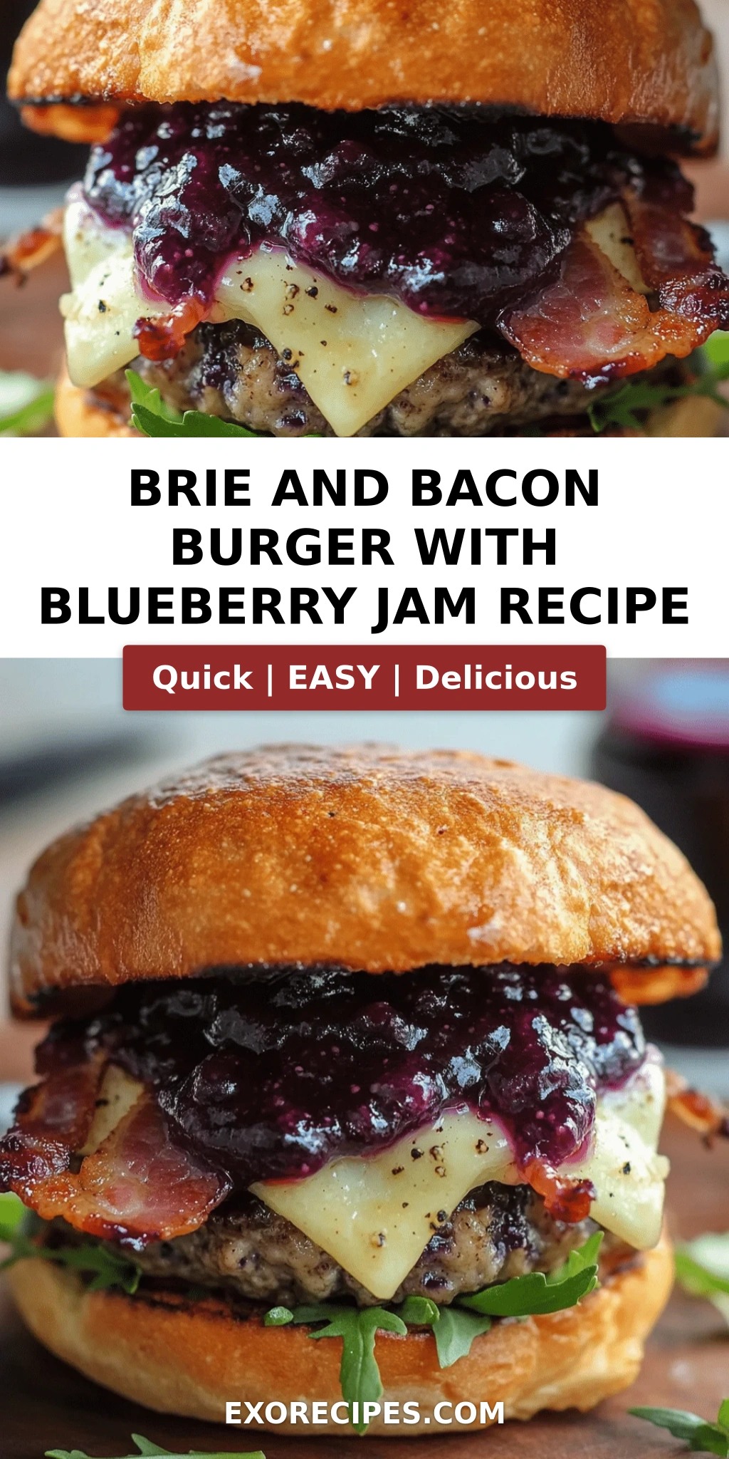 Brie and Bacon Burger with Blueberry Jam