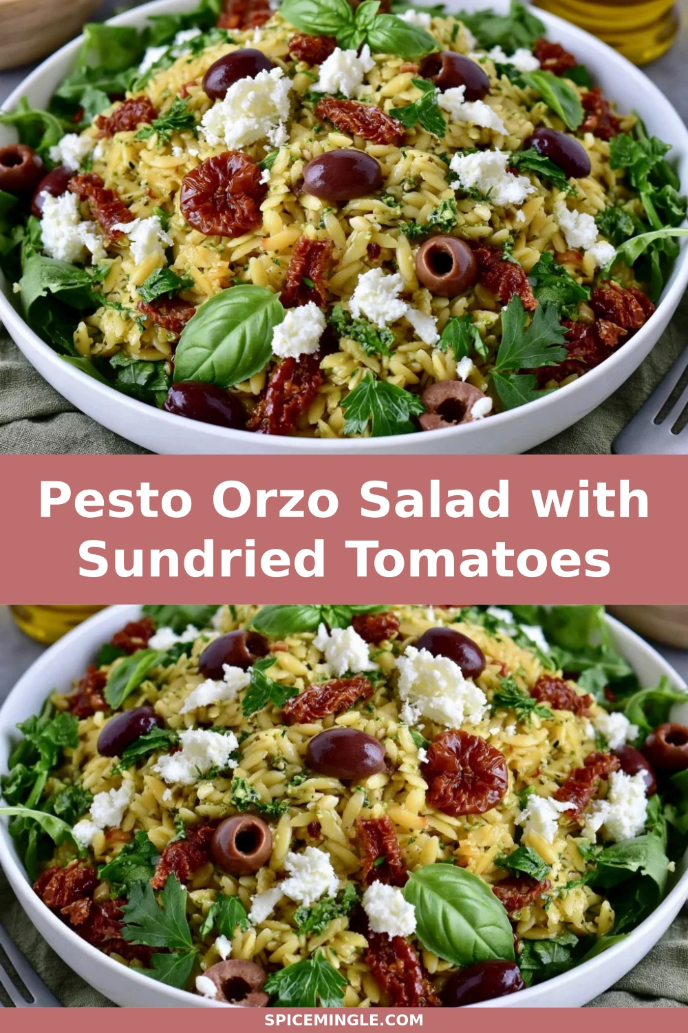 Pesto Orzo Salad with Sundried Tomatoes